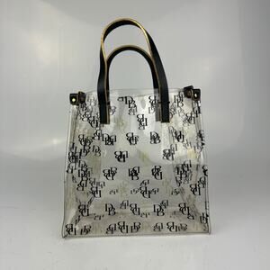 Dooney & Bourke Signature DB Clear PVC Pouch Tote Shopper Handbag Purse